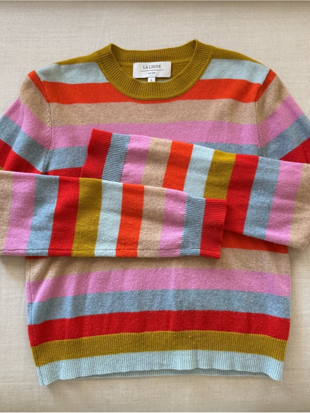 La Ligne Multicolor Striped Cashmere Sweater